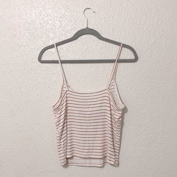 American Eagle outfitters candy stripe tie front crop top size: Large - Picture 2 of 16
